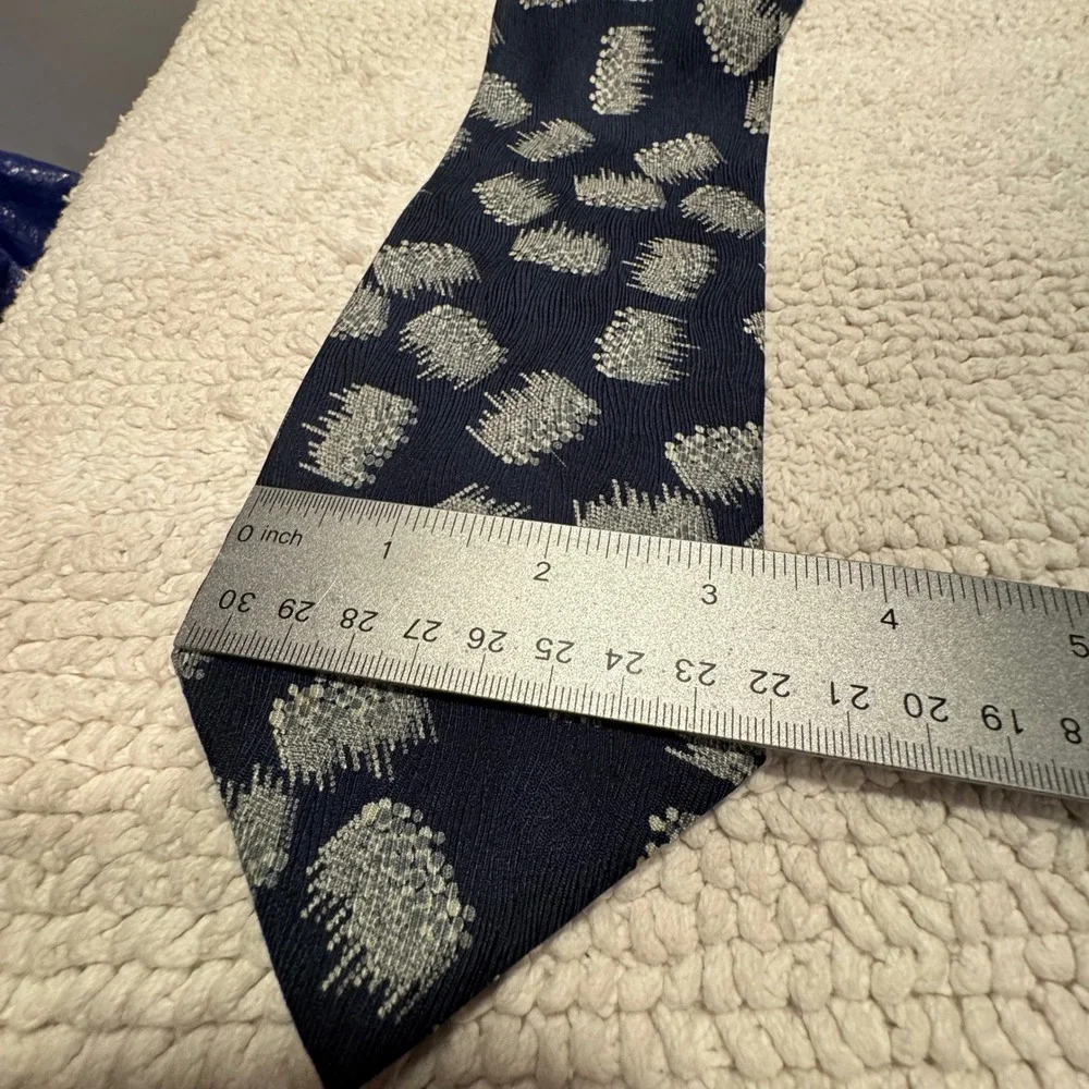 Armani Tie Blue Silver Abstract Silk Luxury Italian Business Formal Old Money